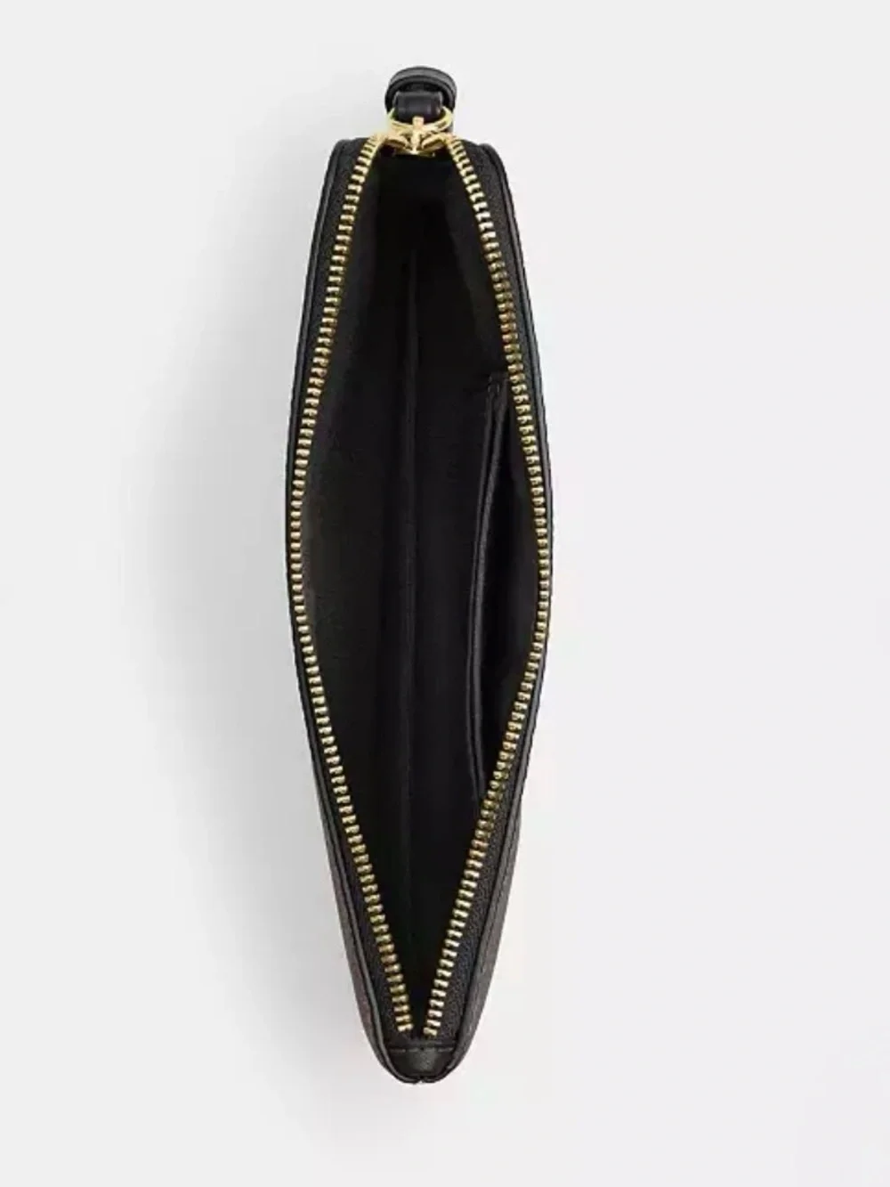 Coach Large Corner Zip Wristlet - Gold/Walnut/Black